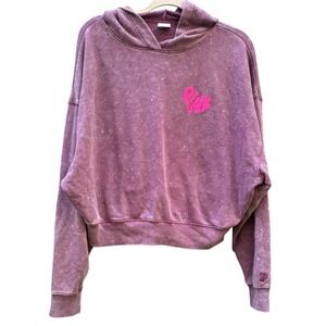Victoria's‎ Secret PINK Cropped Hoodie S Washed Mauve Y2K Cozy Soft Girl Retro
